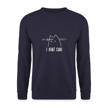 Katzen Zubehör lustiges Katzenhalter Katzen - Unisex Pullover - Navy - Vorne - Alina (178cm) & Michal (187cm)