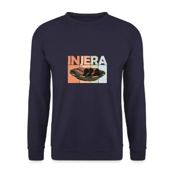 National Äthiopische Küche Brot Backen Injera - Unisex Pullover - Navy - Vorne - Alina (178cm) & Michal (187cm)
