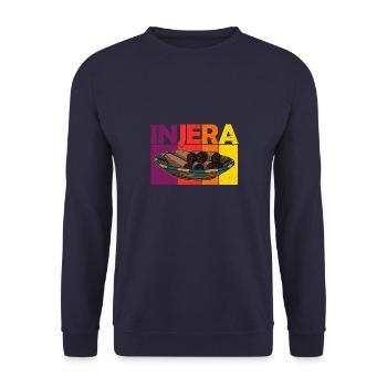 National Äthiopische Küche Brot Backen Injera - Unisex Pullover - Navy - Vorne - Alina (178cm) & Michal (187cm)