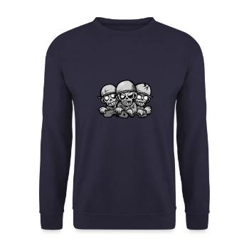 Zombies Halloween Comic - Unisex Pullover - Navy - Vorne - Alina (178cm) & Michal (187cm)