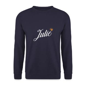 Julie Nom pour les femmes Enfants Bambins - Julie Last - Sweat-shirt Unisexe - marine - Devant - Alina (178cm) & Michal (187cm)