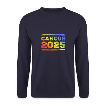 Cancun 2025 Bunt - Unisex Pullover - Navy - Vorne - Alina (178cm) & Michal (187cm)