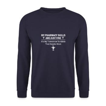 Pharmaciens Médicaments Produits pharmaceutiques - Sweat-shirt Unisexe - marine - Devant - Alina (178cm) & Michal (187cm)