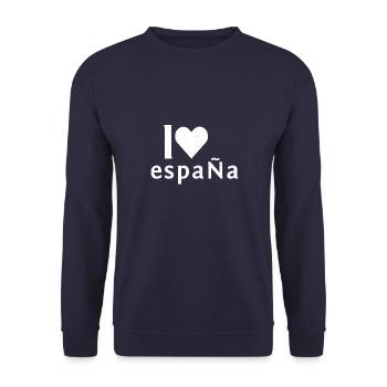 Spanien Hispania Espana Flagge Madrid Reise - Unisex Pullover - Navy - Vorne - Alina (178cm) & Michal (187cm)