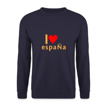 Spanien Hispania Espana Flagge Madrid Reise - Unisex Pullover - Navy - Vorne - Alina (178cm) & Michal (187cm)