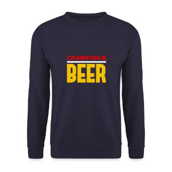 Crawfish & Beer – Maritimer Genussmoment - Unisex Pullover - Navy - Vorne - Alina (178cm) & Michal (187cm)