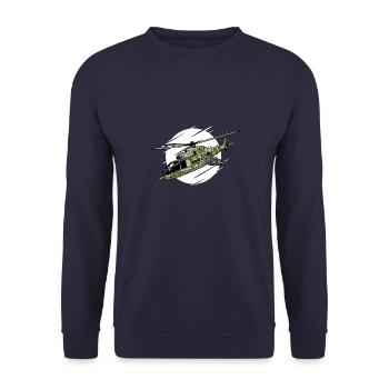 Sonne Kampfhubschrauber MI 24 Sowjetisch Russland - Unisex Pullover - Navy - Vorne - Alina (178cm) & Michal (187cm)