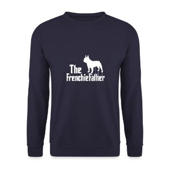 Französische Bulldogge Hund Herren Motiv Frenchie - Unisex Pullover - Navy - Vorne - Alina (178cm) & Michal (187cm)