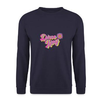 Disco Ball Club Lifes Retro Vintage Groovy Party - Unisex Sweatshirt - navy - Front - Alina (178cm) & Michal (187cm)