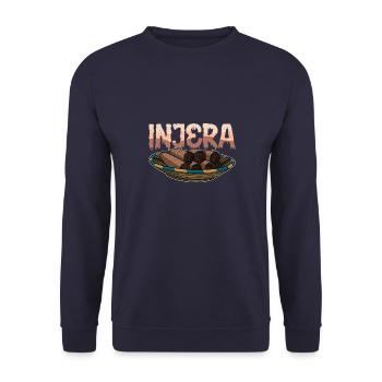 Injera National Hausgemacht Backen Äthiopien - Unisex Pullover - Navy - Vorne - Alina (178cm) & Michal (187cm)