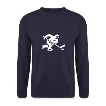 Joueur de hockey sur glace paresseux Club de hockey sur glace Hockey - Sweat-shirt Unisexe - marine - Devant - Alina (178cm) & Michal (187cm)