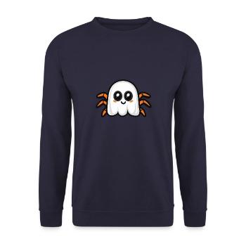 Tarantula Halloween Lustig Geist - Unisex Pullover - Navy - Vorne - Alina (178cm) & Michal (187cm)