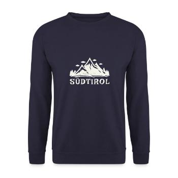 Südtirol, Berge, Heimat, Dolomiten Geschenkidee - Unisex Pullover - Navy - Vorne - Alina (178cm) & Michal (187cm)
