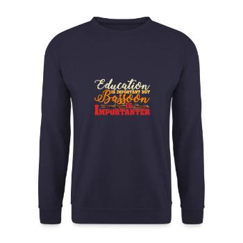 Fagottspieler Fagott Musik Blasorchester - Unisex Pullover - Navy - Vorne - Alina (178cm) & Michal (187cm)