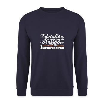 Fagottspieler Fagott Musik Blasorchester - Unisex Pullover - Navy - Vorne - Alina (178cm) & Michal (187cm)