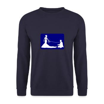 Hochzeit Brautpaar Leine - Unisex Pullover - Navy - Vorne - Alina (178cm) & Michal (187cm)