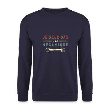 Je Peux Pas J ai Mécanique - Sweat-shirt Unisexe - marine - Devant - Alina (178cm) & Michal (187cm)