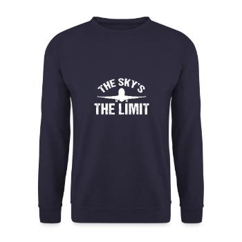 Flugzeug Airplane Vintage Luftfahrt Sprüche - Unisex Pullover - Navy - Vorne - Alina (178cm) & Michal (187cm)