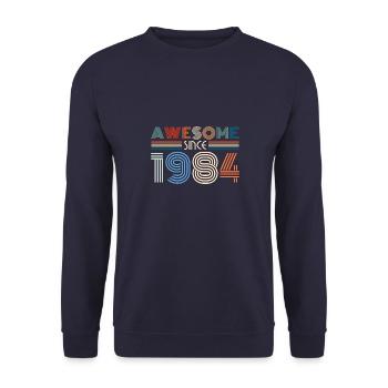 Vintage 1984 84 Birthday Retro Vintage Gift - Unisex Sweatshirt - navy - Front - Alina (178cm) & Michal (187cm)