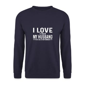 Minivan Moms Super Mom Drives Minivan Lifestyle - Unisex Pullover - Navy - Vorne - Alina (178cm) & Michal (187cm)