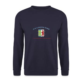 Rusyn Volk Kiewer Rus Diaspora Slawen Rusnak - Unisex Pullover - Navy - Vorne - Alina (178cm) & Michal (187cm)