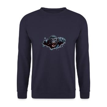 Gorilla Beast Strike - Unisex Sweatshirt - navy - Front - Alina (178cm) & Michal (187cm)