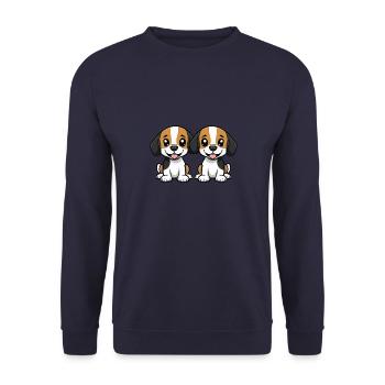 Beagle Dog Comic - Unisex Sweatshirt - navy - Front - Alina (178cm) & Michal (187cm)