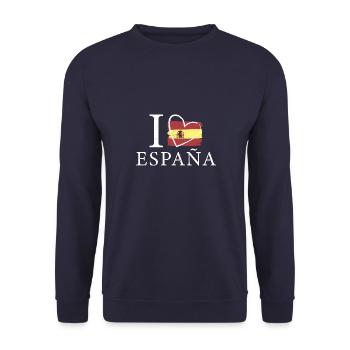 Spanische Flagge Spanien Reise Souvenir - Unisex Pullover - Navy - Vorne - Alina (178cm) & Michal (187cm)