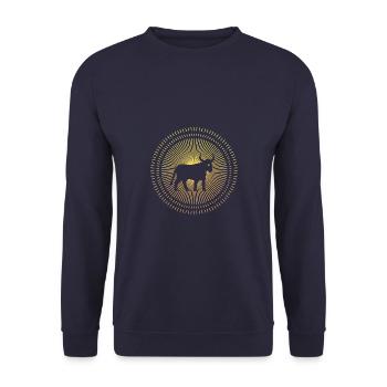 Stier als Sternzeichen - Unisex Pullover - Navy - Vorne - Alina (178cm) & Michal (187cm)