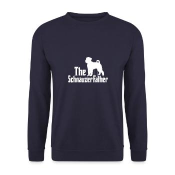 Schnauzer Chien Hommes Motif Schnauzer Papa - Sweat-shirt Unisexe - marine - Devant - Alina (178cm) & Michal (187cm)