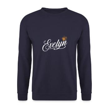 Evelyn Nom personnalisé pour femmes enfants bambins - - Sweat-shirt Unisexe - marine - Devant - Alina (178cm) & Michal (187cm)