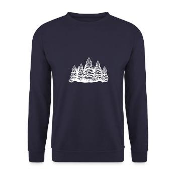 Wald Bäume - Unisex Pullover - Navy - Vorne - Alina (178cm) & Michal (187cm)