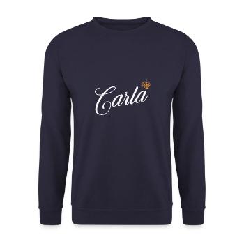 Carla Custom Name for Women Kids Toddlers - Carla - Unisex Sweatshirt - navy - Front - Alina (178cm) & Michal (187cm)