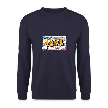 Vintage Vibes 1976 Graffiti – 49 Years of Urban - Unisex Sweatshirt - navy - Front - Alina (178cm) & Michal (187cm)