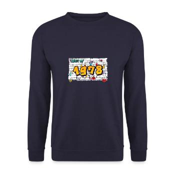 Retro Classic 1978 Graffiti – 47 Years of - Unisex Sweatshirt - navy - Front - Alina (178cm) & Michal (187cm)