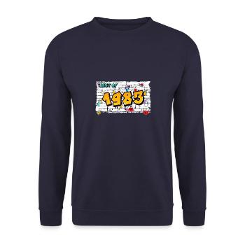 Best of 1983 Graffiti – 42 Jahre Vintage Cool - Unisex Pullover - Navy - Vorne - Alina (178cm) & Michal (187cm)