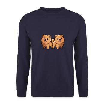 Chow Chow Dog Comic - Unisex Sweatshirt - navy - Front - Alina (178cm) & Michal (187cm)