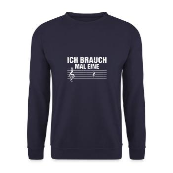 ich brauch mal eine Pause Musiklehrer Geschenk - Unisex Pullover - Navy - Vorne - Alina (178cm) & Michal (187cm)