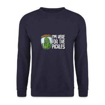 Vegan Gurke Obst Essiggurke Garten Gesund - Unisex Pullover - Navy - Vorne - Alina (178cm) & Michal (187cm)