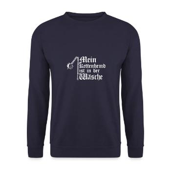 Mittelalter Ritter Tunier Buhurt Spruch Hema - Unisex Pullover - Navy - Vorne - Alina (178cm) & Michal (187cm)