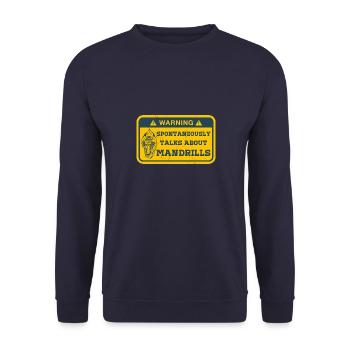 Mandrill Natur Affe Tiere Primat Safari Biologie - Unisex Pullover - Navy - Vorne - Alina (178cm) & Michal (187cm)