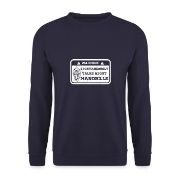Mandrill Natur Affe Tiere Primat Safari Biologie - Unisex Pullover - Navy - Vorne - Alina (178cm) & Michal (187cm)