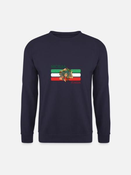 Sizilien Flagge Trinacria Urlaub Italien Reise - Unisex Pullover - Navy