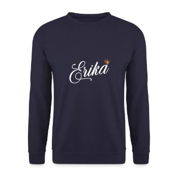 Erika Name für Frauen Kinder Kleinkinder - Erika Custom - Unisex Pullover - Navy - Vorne - Alina (178cm) & Michal (187cm)