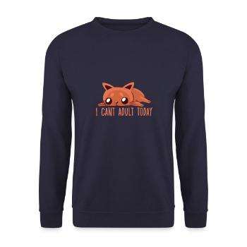 Cute Cat Owner Motif Cats Fan Lazy Cat - Unisex Sweatshirt - navy - Front - Alina (178cm) & Michal (187cm)