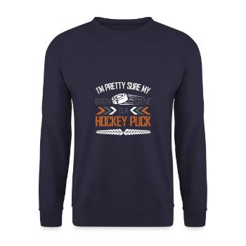 Ice Hockey Funny Saying - Unisex Sweatshirt - navy - Front - Alina (178cm) & Michal (187cm)