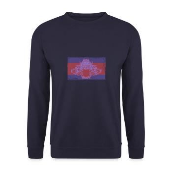 Rahu Hindu Tempel Khmer Religion Traditionell - Unisex Pullover - Navy - Vorne - Alina (178cm) & Michal (187cm)