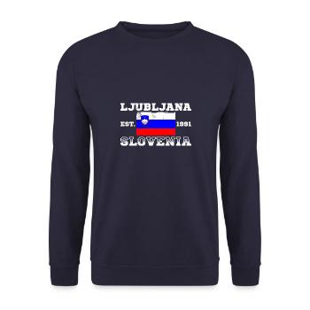 Slowenien Urlaub Slovenija Flagge Balkanland - Unisex Pullover - Navy - Vorne - Alina (178cm) & Michal (187cm)