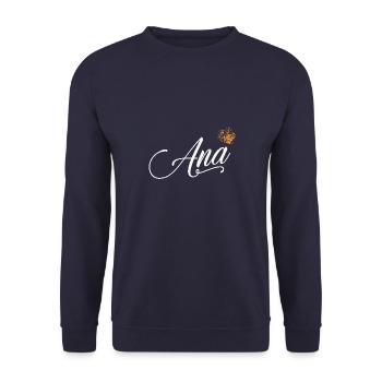 Ana Custom Name for Women Kids Toddlers - Ana Name - Unisex Sweatshirt - navy - Front - Alina (178cm) & Michal (187cm)