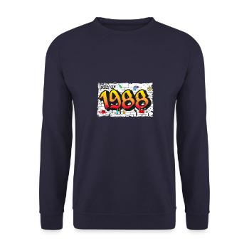 Best of 1988 Graffiti – 37 Years of Grunge Flair - Unisex Sweatshirt - navy - Front - Alina (178cm) & Michal (187cm)